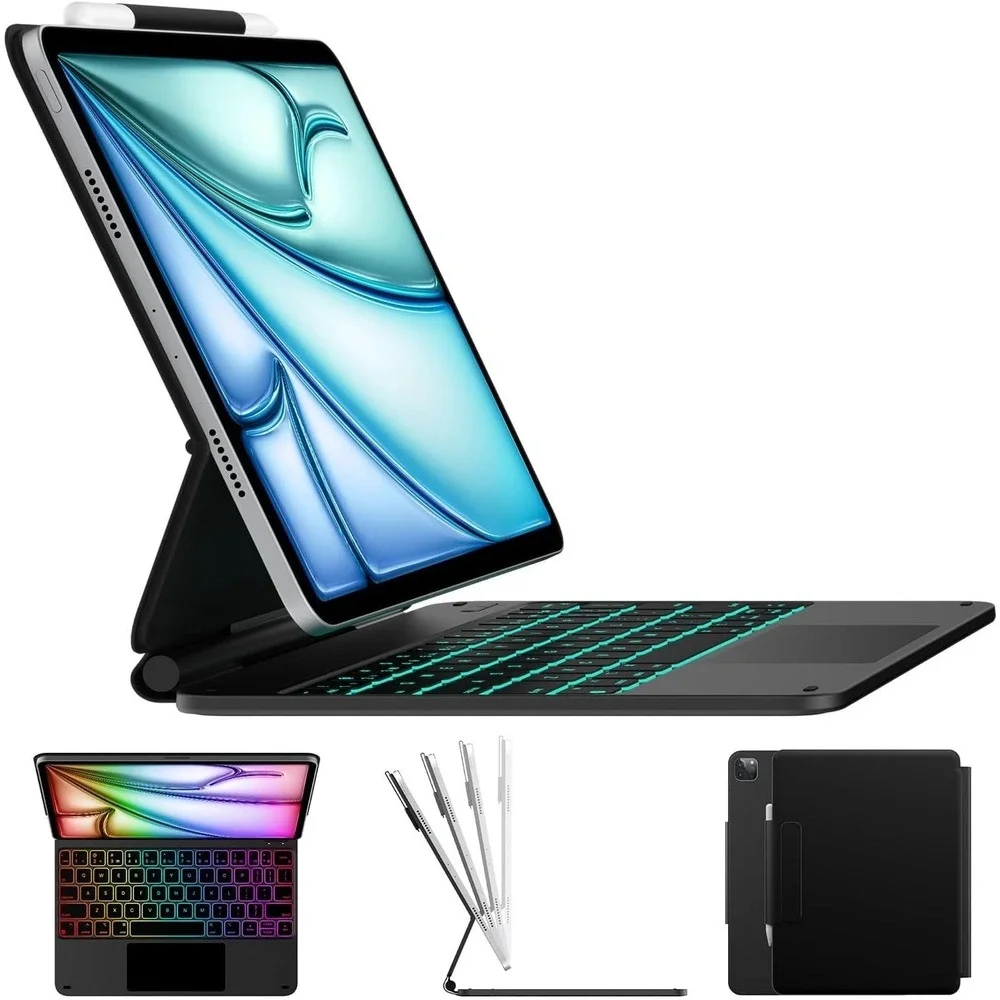 typecase iPad Air 11 Pro 11 Keyboard Case Trackpad Backlit Bluetooth Black